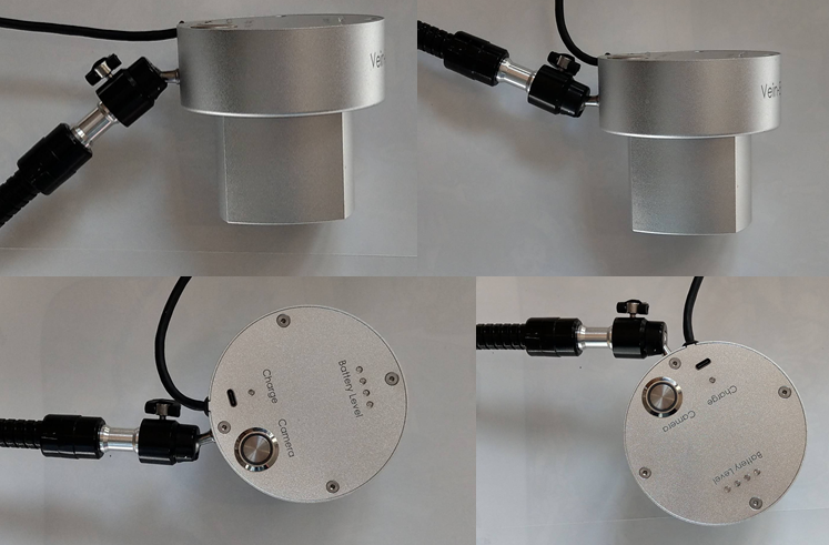 The adapter help vein viewer device rotates freely 